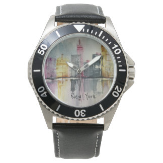 New York NYC Skyline Cityscape Original-Kunstwerk Armbanduhr