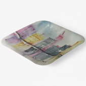 New York NYC Skyline Cityscape Original-Kunstwerk Pappteller (Gewinkelt)