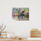 New York NYC Skyline Cityscape Original-Kunstwerk Poster (Küche)