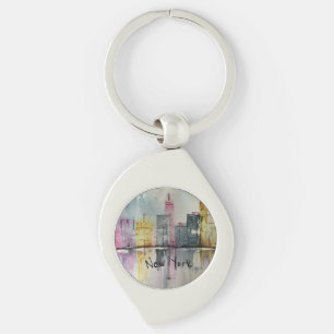 New York NYC Skyline Cityscape Original-Kunstwerk Schlüsselanhänger