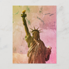 New York NYC Stadt Farbe Vintage Statue Liberté Postkarte