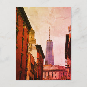 New-York NYC Stadtfarbe vintage Postkarte
