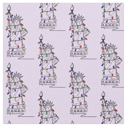 New York NYC Statue Liberty Christmas Chanukah Stoff (Nahaufnahme)