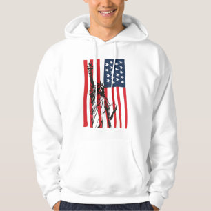 New York NYC Statue of Liberty USA Flag Hoodie