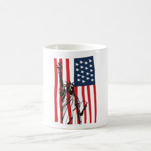 New York NYC Statue of Liberty USA Flag Kaffeetasse