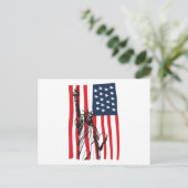 New York NYC Statue of Liberty USA Flag Postkarte (Stehend Vorderseite)