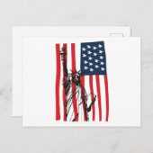 New York NYC Statue of Liberty USA Flag Postkarte (Vorne/Hinten)
