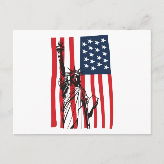 New York NYC Statue of Liberty USA Flag Postkarte (Vorderseite)
