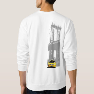 New York Nyc Yellow Taxi Brooklyn Bridge Men's Sweatshirt