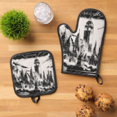 New York Ofenhandschuh & Topflappen-Set (Oben Unten)