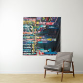 "New York" oil painting, a night view of New York, Wandteppich (Beispiel (Horizontal))