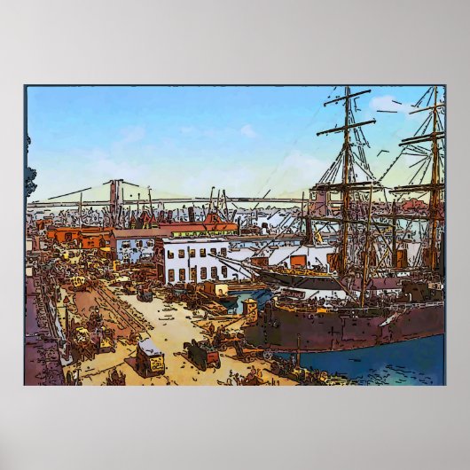 New York, Old Harbour Poster (Vorne)