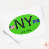 New York - Oval Sticker im europäischen Stil (Umschlag)