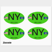 New York - Oval Sticker im europäischen Stil (Blatt)