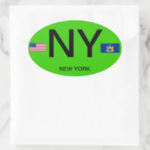 New York - Oval Sticker im europäischen Stil (Tasche)