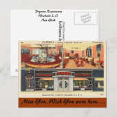 New York, Paprins Restaurant Bar Lounge, Woodside Postkarte (Vorne/Hinten)