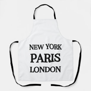 New York, Paris, London, Typografie Schürze