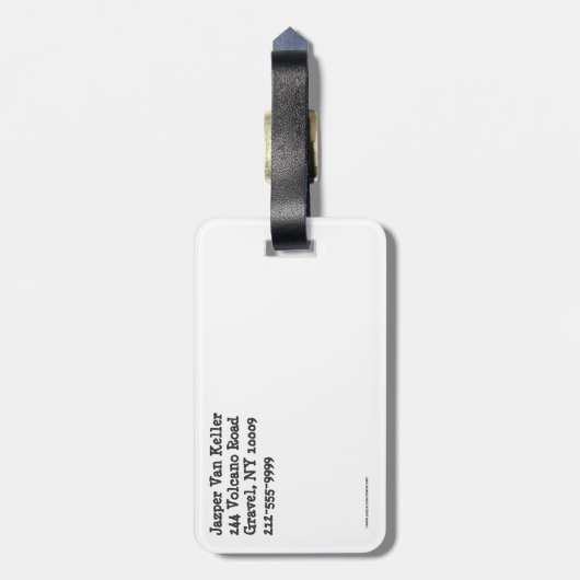 New York Pattern Dark Gray Gepäckanhänger (Rückseite vertikal)