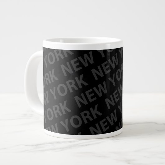 New York Pattern Dark Gray Jumbo-Tasse (Vorderseite Links)