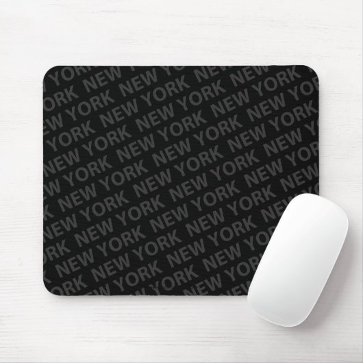 New York Pattern Dark Gray Mousepad (Mit Mouse)
