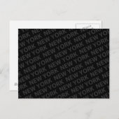 New York Pattern Dark Gray Postkarte (Vorne/Hinten)