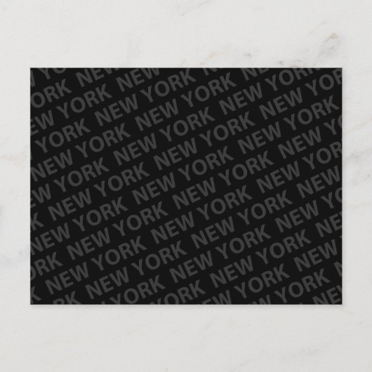 New York Pattern Dark Gray Postkarte (Vorderseite)