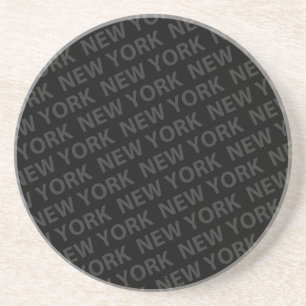 New York Pattern Dark Gray Untersetzer