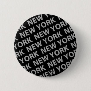 New York Pattern Gray Button