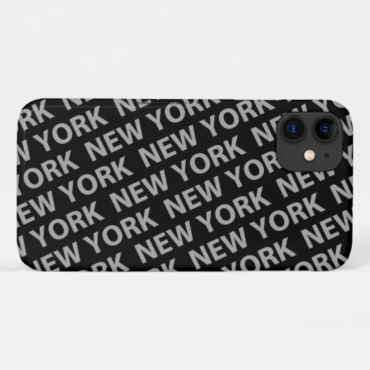 New York Pattern Gray Case-Mate iPhone Hülle (Rückseite (Horizontal))