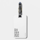 New York Pattern Gray Gepäckanhänger (Rückseite vertikal)