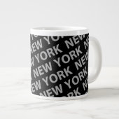 New York Pattern Gray Jumbo-Tasse (Vorderseite Rechts)