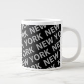 New York Pattern Gray Jumbo-Tasse (Rechts)