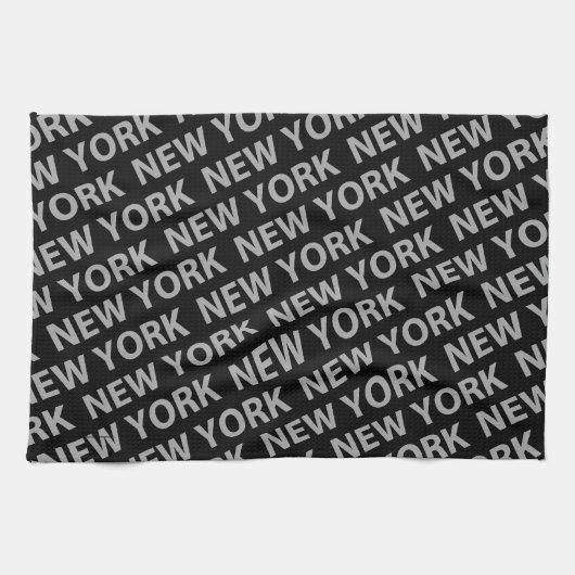 New York Pattern Gray Küchentuch (Horizontal)