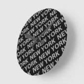 New York Pattern Gray Runde Wanduhr (Winkel)