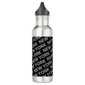 New York Pattern Gray Trinkflasche (Links)