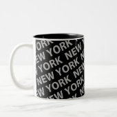 New York Pattern Gray Zweifarbige Tasse (Links)