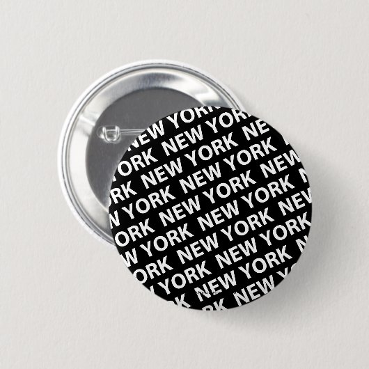 New York Pattern White Button (Vorne & Hinten)