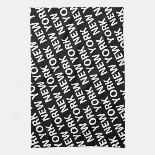 New York Pattern White Handtuch (Vertikal)