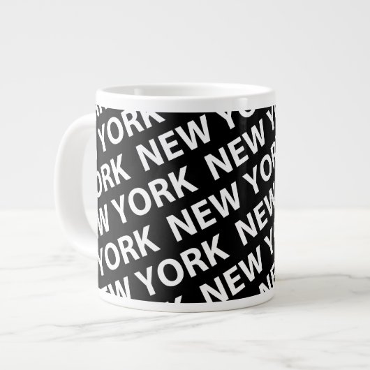 New York Pattern White Jumbo-Tasse (Vorderseite Links)