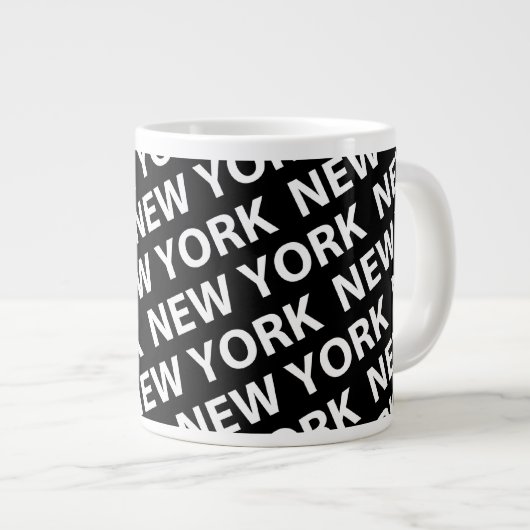 New York Pattern White Jumbo-Tasse (Vorderseite Rechts)