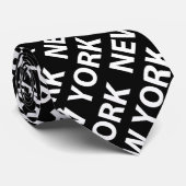 New York Pattern White Krawatte (Gerollt)