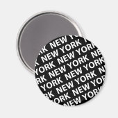 New York Pattern White Magnet (Vorderseite/Rückseite)