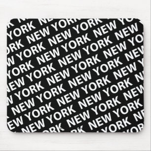 New York Pattern White Mousepad