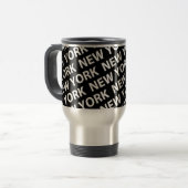 New York Pattern White Reisebecher (Vorderseite Links)