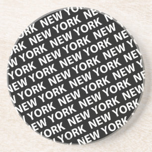 New York Pattern White Sandstein Untersetzer
