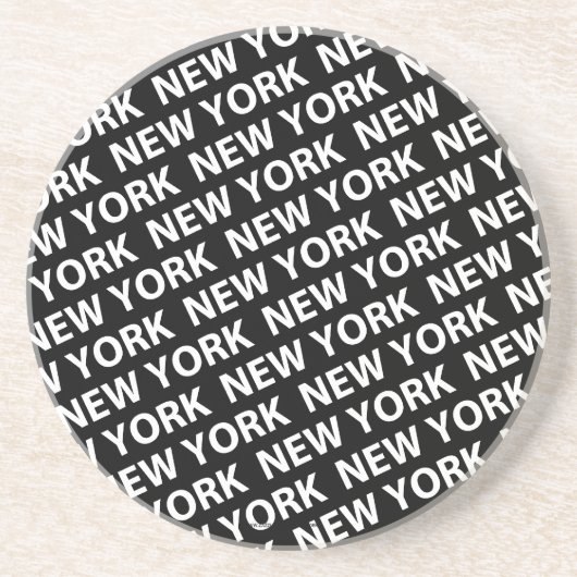 New York Pattern White Sandstein Untersetzer (Vorne)