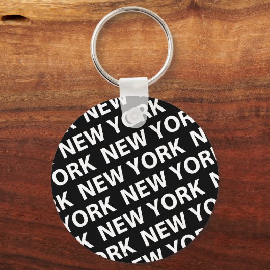 New York Pattern White Schlüsselanhänger (Vorderseite)