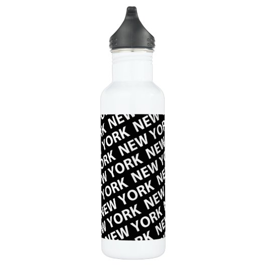 New York Pattern White Trinkflasche (Rechts)