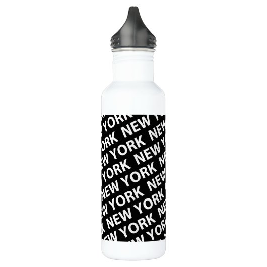 New York Pattern White Trinkflasche (Links)