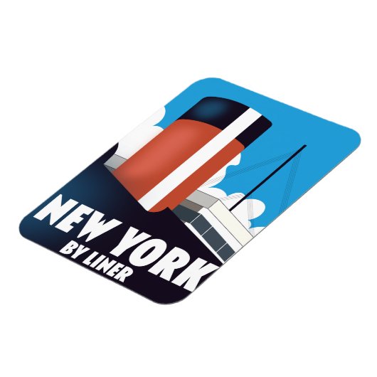 New York per Linienbus Magnet (Linke Seite)